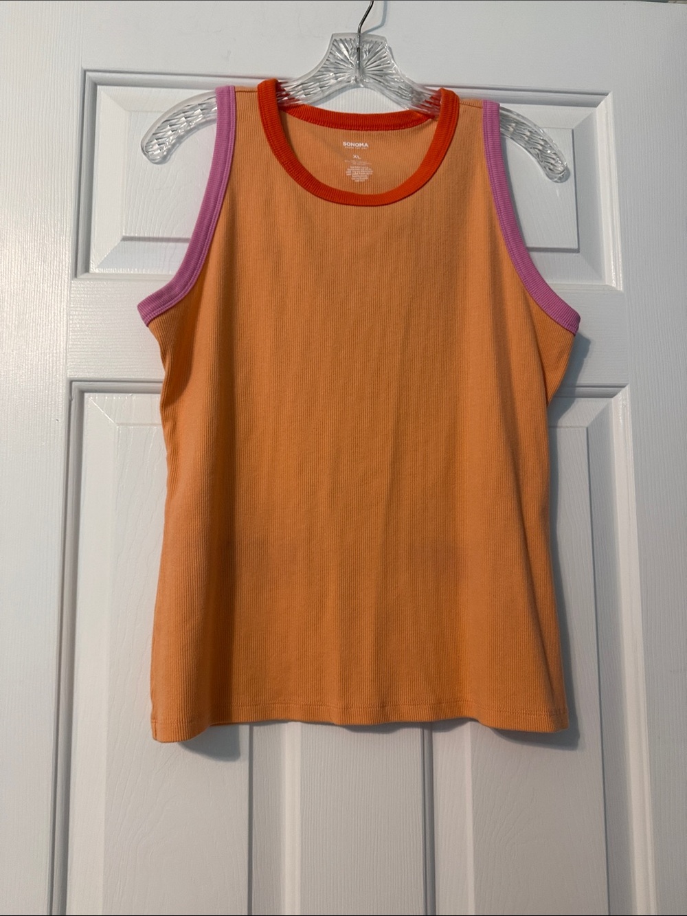 Sonoma Orange Tank Top with Pink and Red Trim